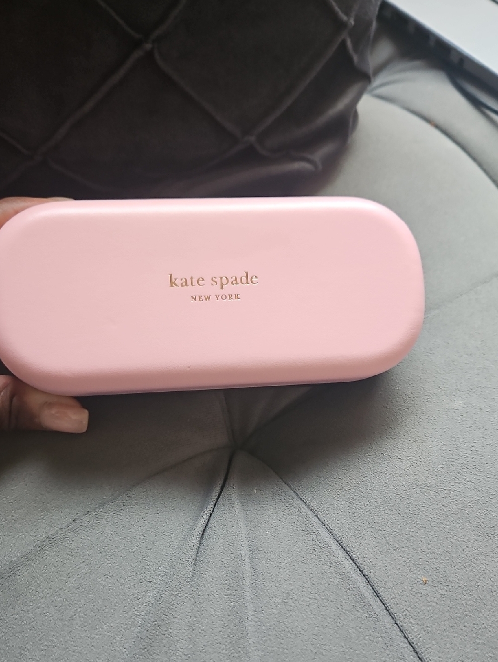 kate spade Pink Hard Shell Eyeglass Case with Gold Logo